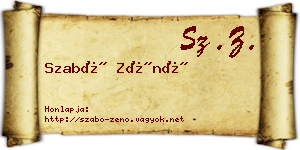 Szabó Zénó névjegykártya
