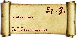 Szabó Zénó névjegykártya